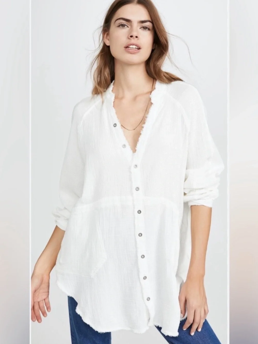 Free People Summer Daydream Button Down Top - Picture 1 of 8